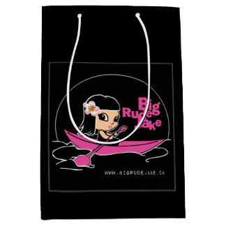 Sac Cadeau Moyen Sac gift moyen avec logo de canoë rose BRJ