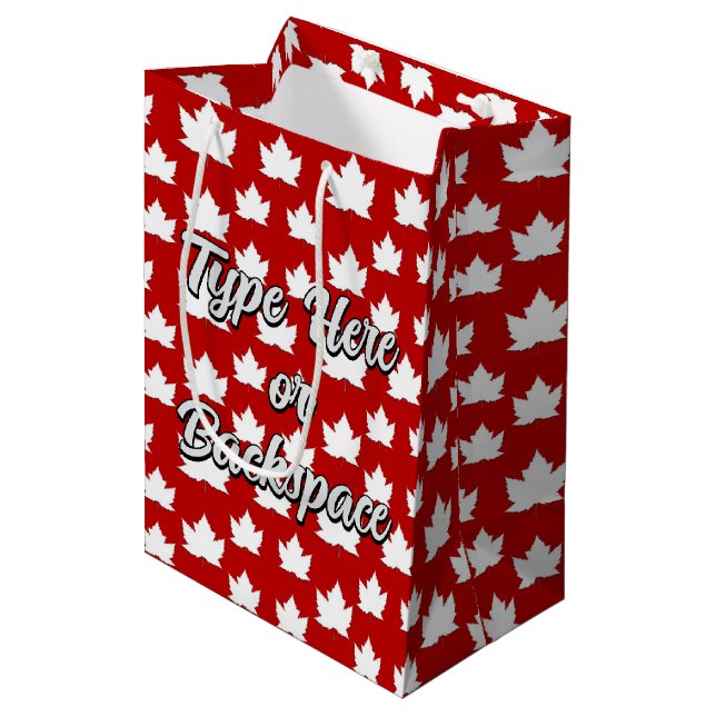 Sac Cadeau Moyen Sacs-cadeaux Canada Cute Canada Feuille d'érable S (Devant Angle)