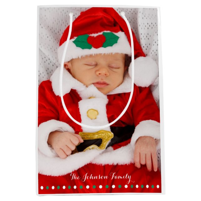 Sac Cadeau Moyen Sacs-cadeaux de Noël personnalisés moyen (Devant)