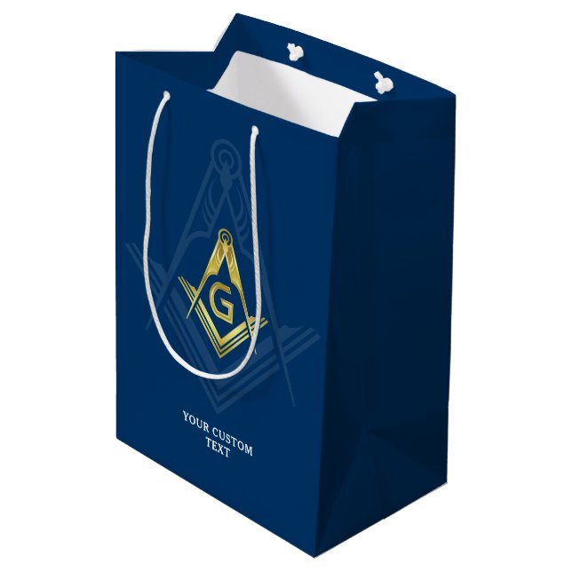 Sac Cadeau Moyen Sacs-cadeaux maçonniques | Marine Blue Gold Freema (Dos Angle)