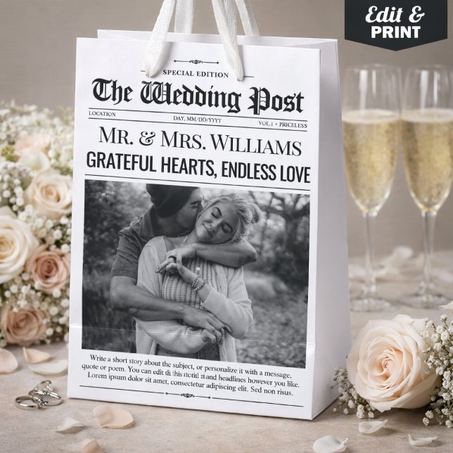 Sac Cadeau Moyen Sacs-cadeaux Mariage journal de mariage Favor (Wedding Favor Bags Wedding Newspaper Gift Bag)