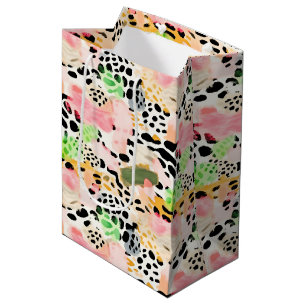 Sac Cadeau Moyen Safari Animaux Fourrures imprimés Motif coloré