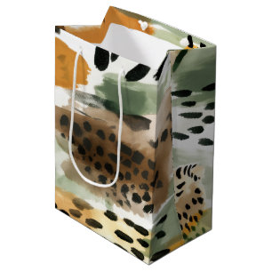 Sac Cadeau Moyen Safari Animaux Fourrures Motifs de la faune Afriqu