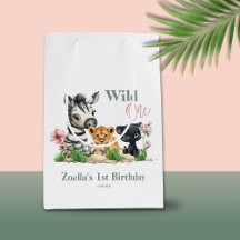 Safari Jungle Zoo Animaux Rose Wild Un Anniversair