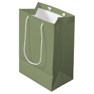 Sac Cadeau Moyen Sage Green Neutral Elegant Solid Plain Color Mediu