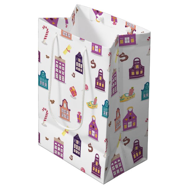 Sac Cadeau Moyen Saint Nicolas Day Sinterklaas Dutch Holiday, Maiso (Devant Angle)