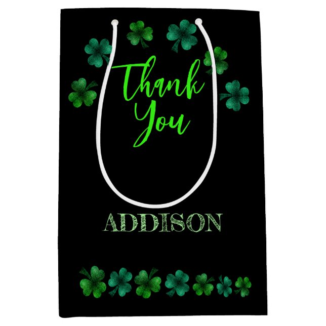 Sac Cadeau Moyen Saint Patrick Day Anniversaire Faisons shamrock (Devant)