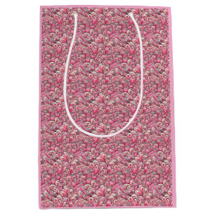 Sac Cadeau Moyen Saint-Valentin Coeurs et perles roses