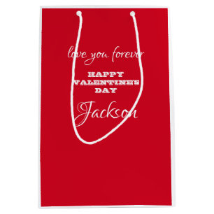 Sac Cadeau Moyen Saint Valentin, le Chic Personnalisé Rouge Saint V