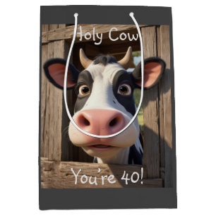 Sac Cadeau Moyen Sainte vache Vous avez 40 ans