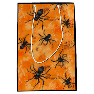 Sac Cadeau Moyen Saison Éffrayante des araignées d'Halloween gothiq