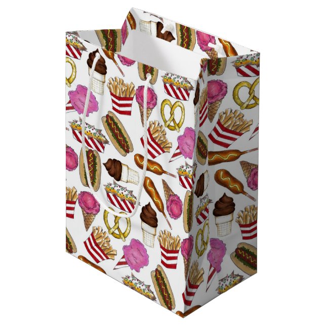 Sac Cadeau Moyen Salon d'Etat Carnaval Nachos Cotton Candy (Devant Angle)