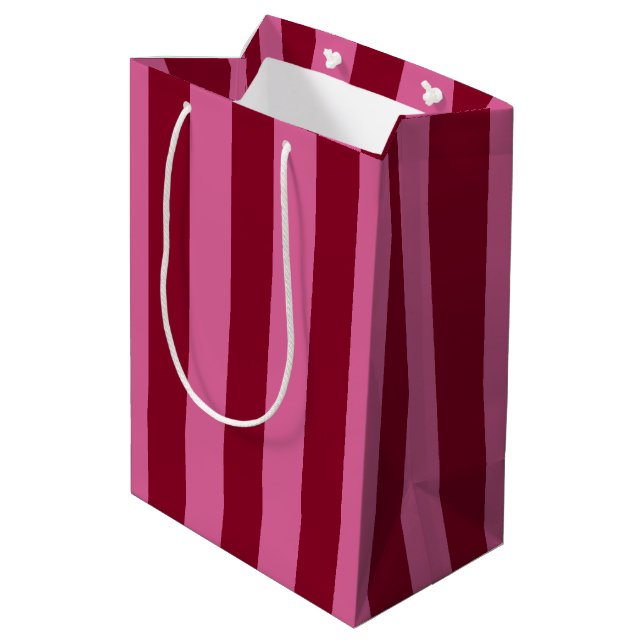 Sac Cadeau Moyen Salsa Flamingo Rayure Rose (Dos Angle)
