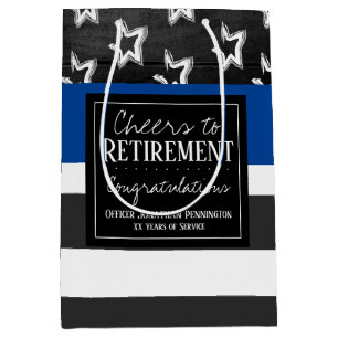 Sac Cadeau Moyen Salutations à l'officier de police de retraite