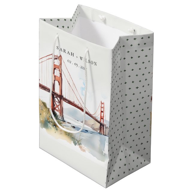Sac Cadeau Moyen San Francisco Golden Gate Bridge Landscape Wedding (Devant Angle)