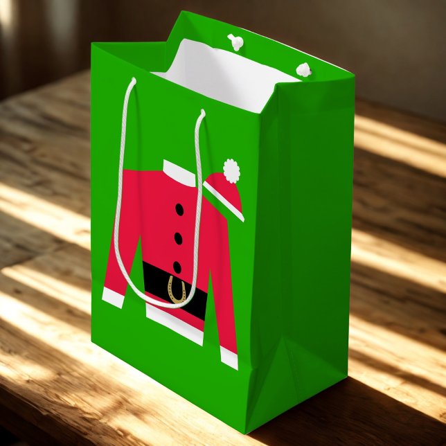 Sac Cadeau Moyen Santa Claus Horse Racing Jockey Soies (Winner! This Santa Claus jockey silks gift bag is so so so much fun!)