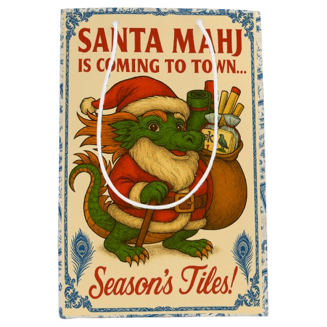 Sac Cadeau Moyen Santa Mahj Gift Bag  (Devant)