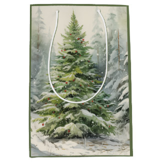 Sac Cadeau Moyen Sapin de Noël