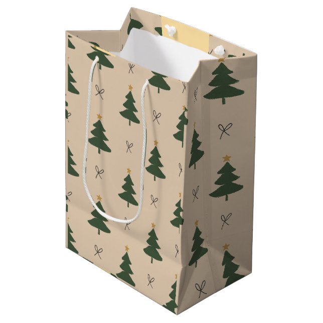 Sac Cadeau Moyen Sapin de Noël (Devant Angle)