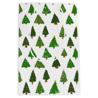 Sac Cadeau Moyen Sapin de Noël dessiné par des enfants
