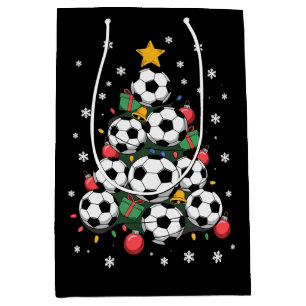 Sac Cadeau Moyen Sapin de Noël Football Joueur Amateur de Sport