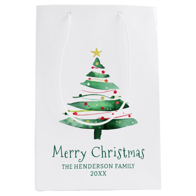 SAC CADEAU MOYEN SAPIN DE NOËL MODERNE (Devant)