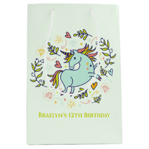 Sac Cadeau Moyen Sassy Unicorn Magique Anniversaire