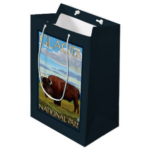 Sac Cadeau Moyen Scène de bison - parc national de glacier, la TA