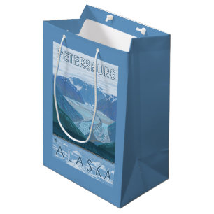 Sac Cadeau Moyen Scène de glacier - Pétersbourg, Alaska