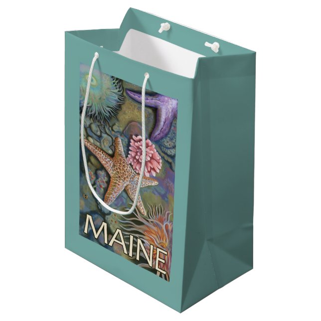 Sac Cadeau Moyen Scène de MaineTidepool (Devant Angle)