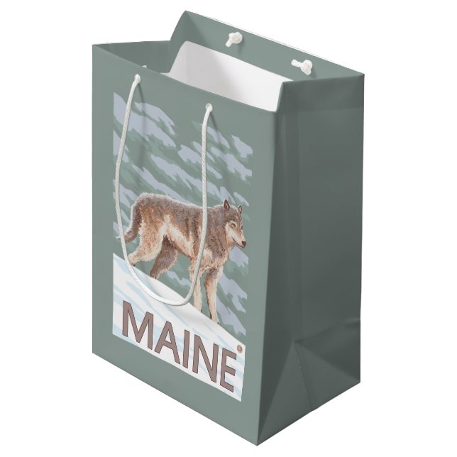 Sac Cadeau Moyen Scène de MaineWolf (Devant Angle)
