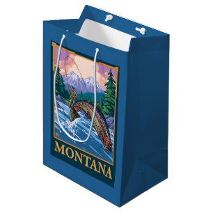 Sac Cadeau Moyen Scène de pêche de mouche - Montana