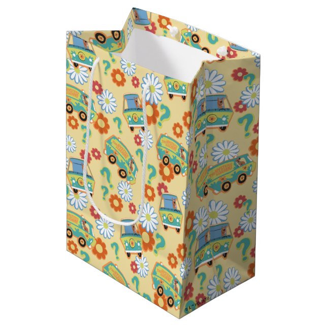 Sac Cadeau Moyen Scooby-Doo Mystery Motif de fleurs (Devant Angle)