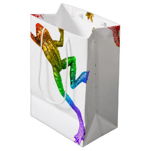 Sac Cadeau Moyen Sculpture de grenouille aux couleurs de l'arc-en-c