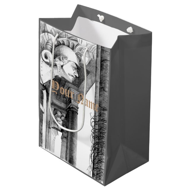 Sac Cadeau Moyen Sculpture du château Crayon Art (Devant Angle)