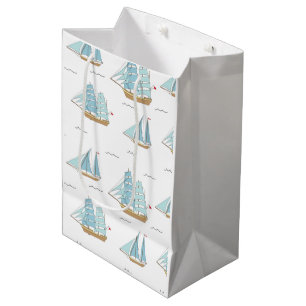 Sac Cadeau Moyen Seatime été Cute yachts avec voile