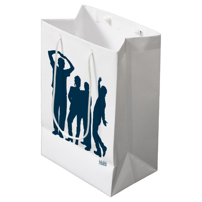 Sac Cadeau Moyen Seinfeld | Graphique de silhouette de groupe (Devant Angle)