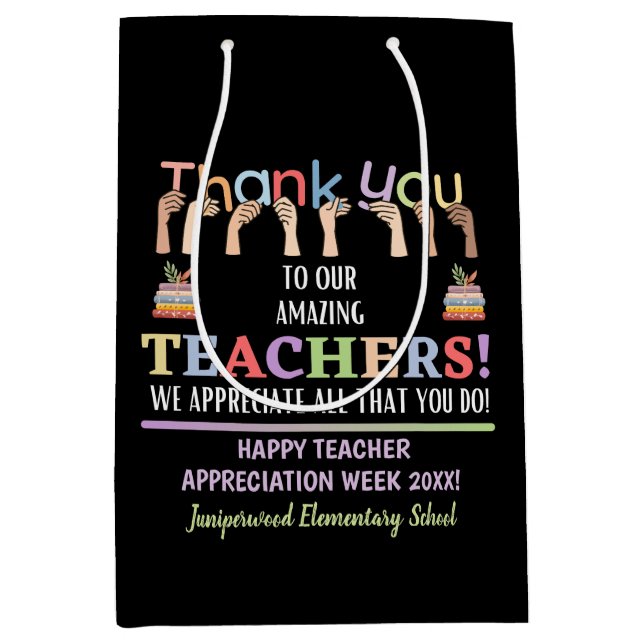 Sac Cadeau Moyen Semaine d'appréciation de l'enseignant (Devant)