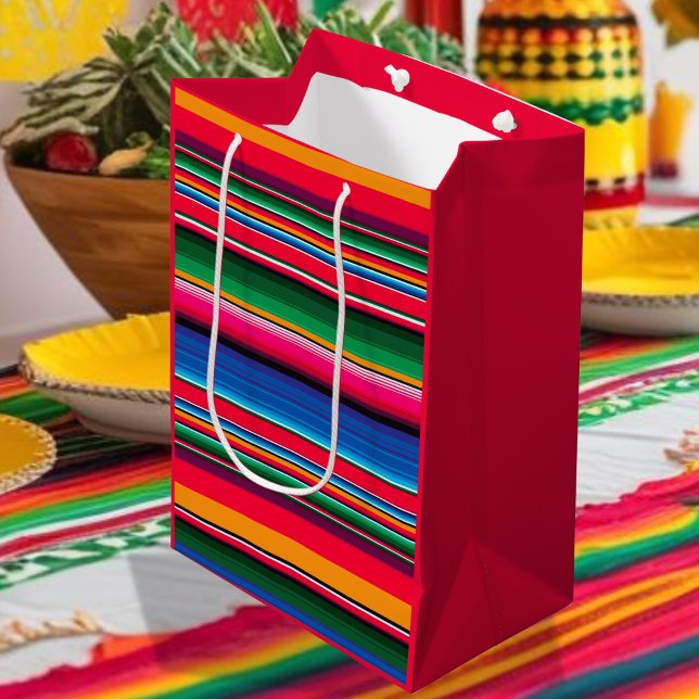 Sac Cadeau Moyen Serape traditionnelle mexicaine colorée (Créateur téléchargé)