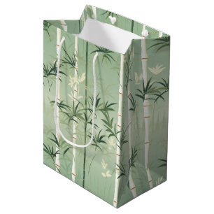 Sac Cadeau Moyen Sérénité Fleur de Bambou Asiatique  (2)