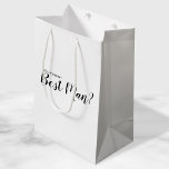 Sac Cadeau Moyen Serez-Vous Mon Meilleur Homme ? Proposition modern<br><div class="desc">"Serez-Vous Mon Meilleur Homme ?" Le sac cadeau de proposition moderne comporte le titre "Will You Be My Best Man?" en noir style de police de script moderne sur arrière - plan blanc.</div>