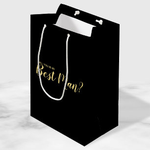Sac Cadeau Moyen Serez-Vous Mon Meilleur Homme ? Proposition modern