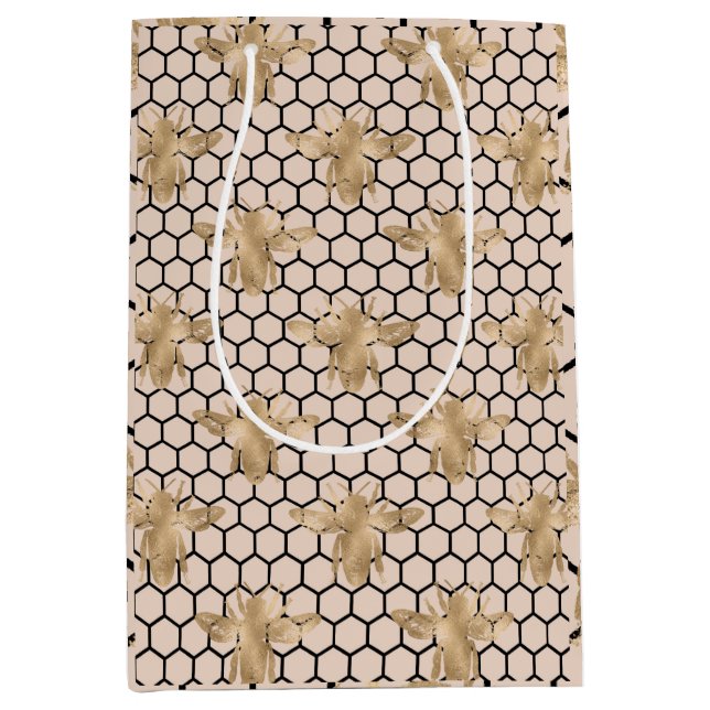 Sac Cadeau Moyen Série Princess Bee Design 2 (Devant)