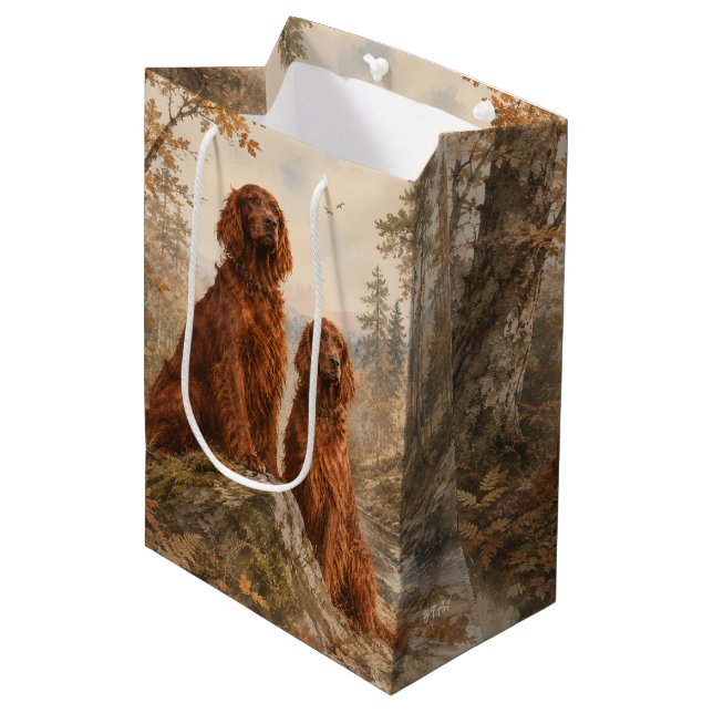Sac Cadeau Moyen Setter irlandais   (Devant Angle)
