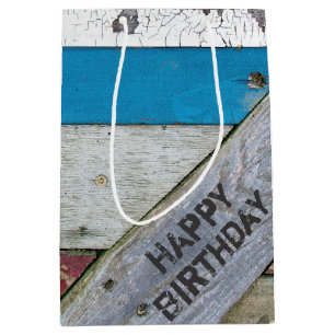 Sac Cadeau Moyen Shabby Chic Grange Bois Anniversaire