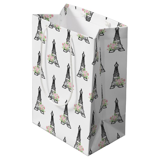 Sac Cadeau Moyen Shabby Chic Paris  (Dos Angle)