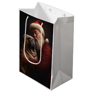 Sac Cadeau Moyen Shar Pei avec Noël Festif du Père Noël