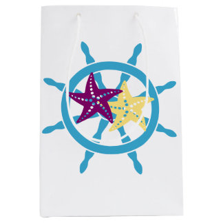 Sac Cadeau Moyen Shipwheel & Starfish