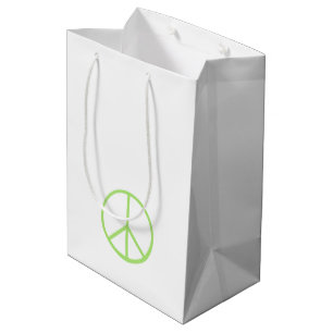 Sac Cadeau Moyen Signe de paix du monde vert symbole d'amour groovy