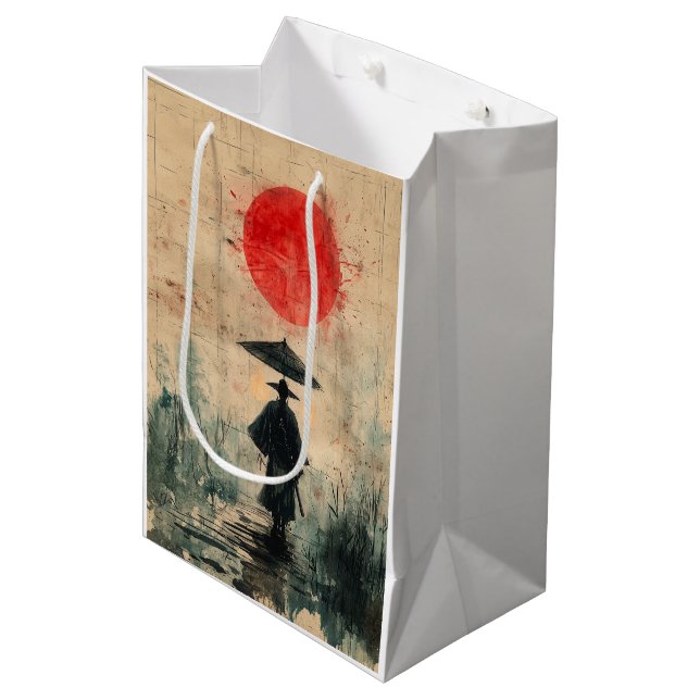 Sac Cadeau Moyen Silent Samurai Forêt Cramoisie (2) (Devant Angle)